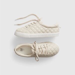 Gap Quilted Cream Sneakers Little Girl Size 2